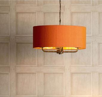 Sloane 4 Light Pendant Bronze With Orange & Gold Shade (other shade colours available) - ID 10242