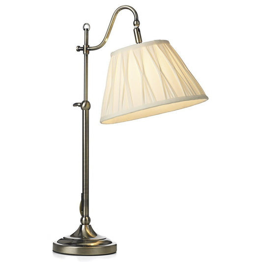 Suffolk Antique Brass Rise & Fall Table Lamp - London Lighting - 1