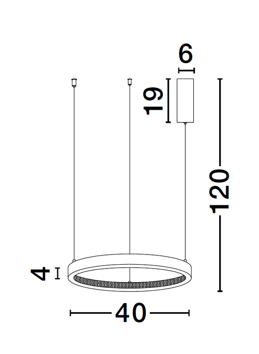 PRE Dimmable Gold & Acrylic Single Ring Pendant Small - ID 10065