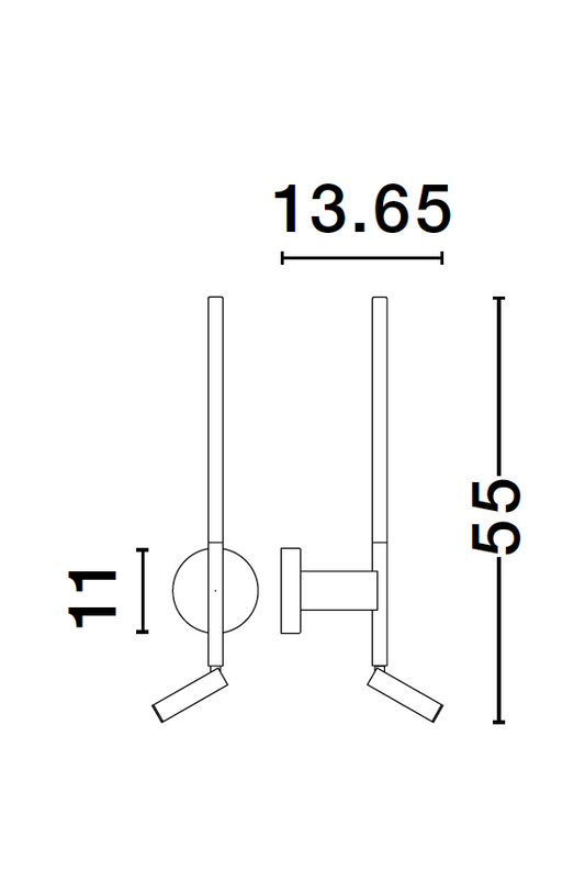 HAN White Aluminium & Acrylic Tubular Adjustable Single Wall Light - ID 10135
