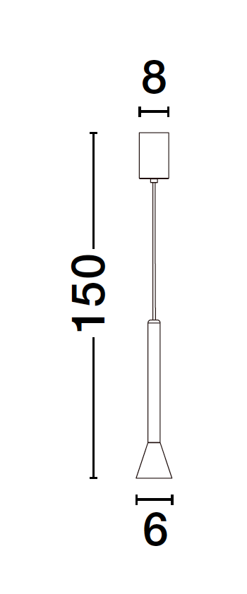 NAV Brass & Black Aluminium Cone Head Single Pendant - ID 10141