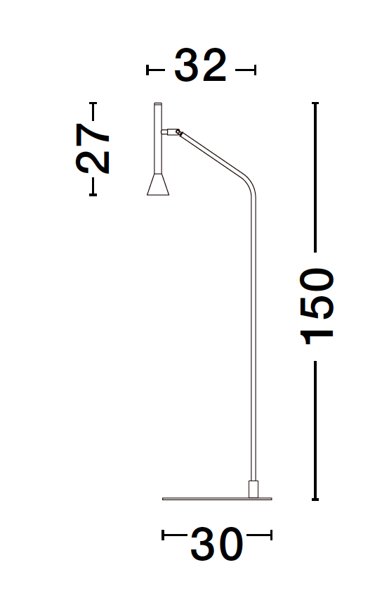 NAV Black Steel & Aluminium Cone Head Floor Lamp - ID 10142