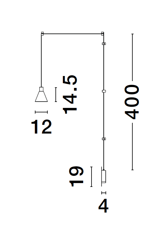 MAR Gold Aluminium & Clear Glass Single String Pendant - ID 10149