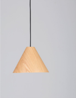 WER Natural Wood & Dark Brown Fabric Cable Single Pendant - ID 10433