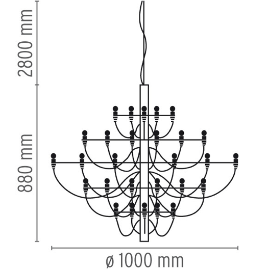 FLOS 2097/50 Suspension In Matt Black With Frosted LED Bulbs Included - ID 9901