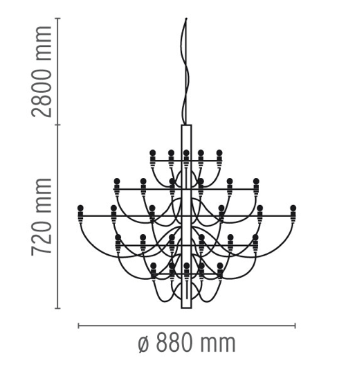FLOS 2097/30 Suspension In Polished Brass With Frosted LED Bulbs Included - 9894