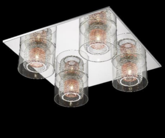 Eastcote Polished Chrome and Copper Flush Ceiling Light - ID 6401