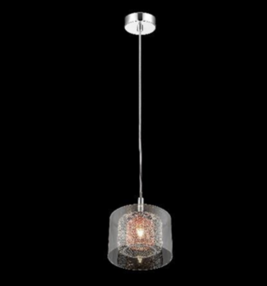 Eastcote Polished Chrome and Copper Single Pendant - ID 6402