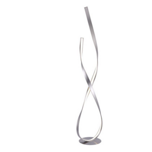 Curved Steel Floor Lamp In Stainless Steel Finish - ID 6775