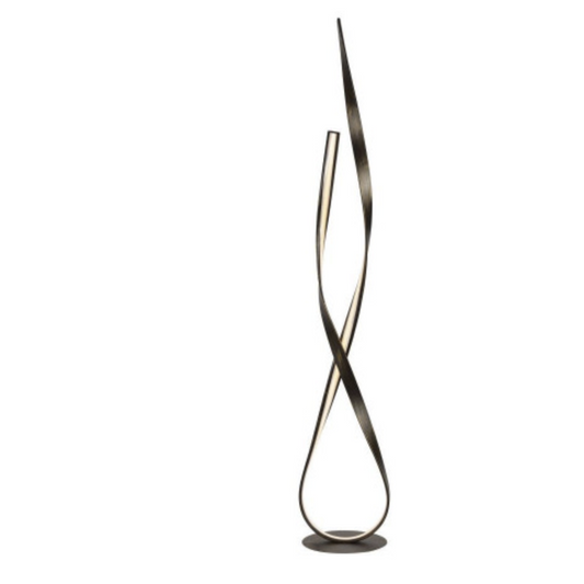Curved Steel Floor Lamp In Rust Finish - ID 6500