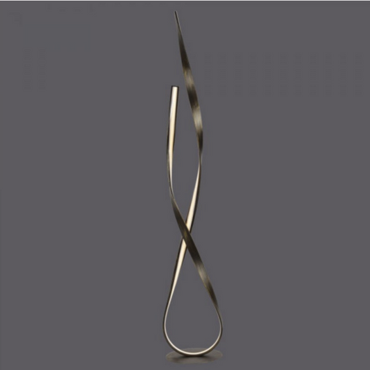 Curved Steel Floor Lamp In Rust Finish - ID 6500