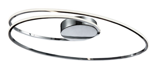 RING Semi-Flush Chrome Slim Line LED Ceiling Light - ID 7187