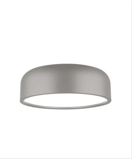 Steel & Acrylic Matt Elephant Grey Flush Ceiling Light - ID 7382