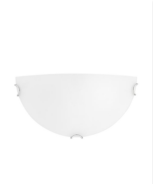 White Satin Glass & Chrome Metal Wall Sconce - ID 7386