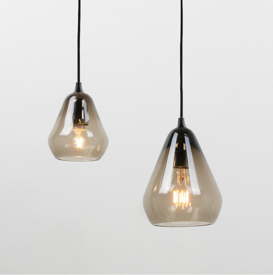 Small Conical Smoked Glass Pendant - ID 6600