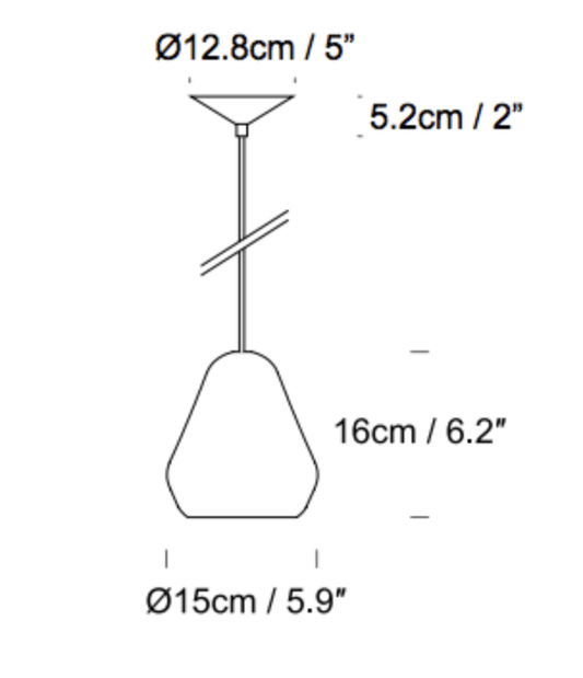 Small Conical Opal Glass Pendant - ID 11260