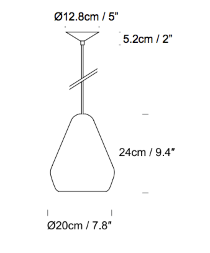 Conical Smoked Glass Pendant - ID 6603