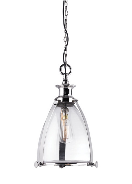 Stor Large Polished Nickel Bell Pendant - ID 5638