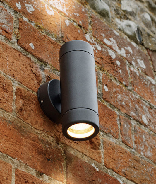 Aluminium Black Powder-Coated GU10 Up/Down Outdoor Wall Light - ID 6625