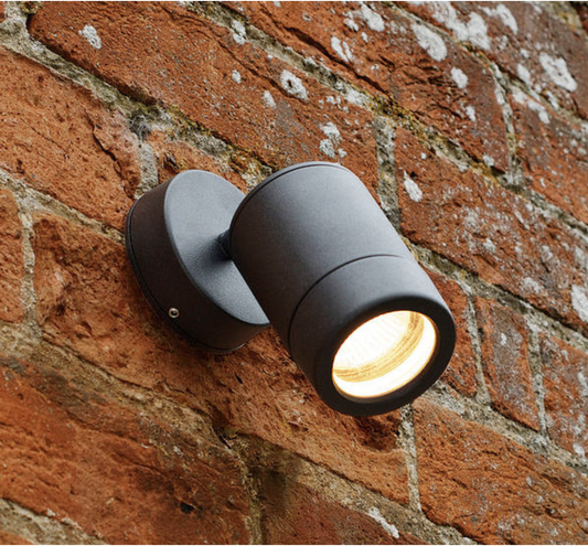 Aluminium Black Powder-Coated GU10 Adjustable Outdoor Wall Light - ID 5474