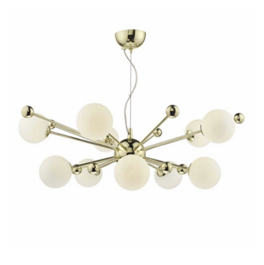 Greenwich Polished Gold 10 Arm Pendant - ID 6809