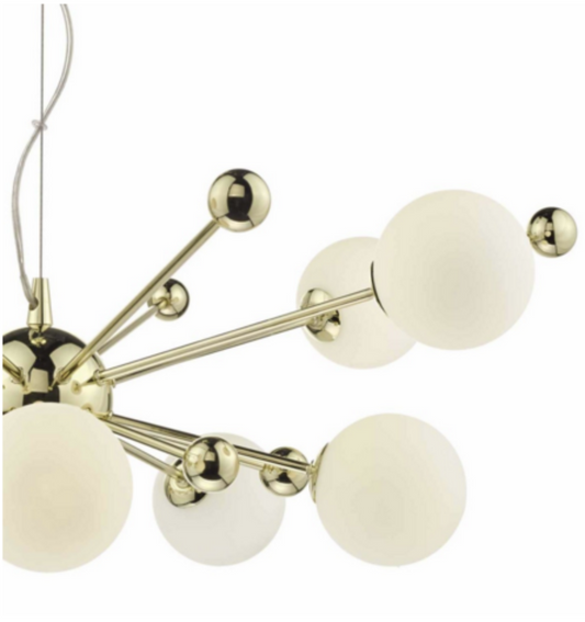 Greenwich Polished Gold 10 Arm Pendant - ID 6809