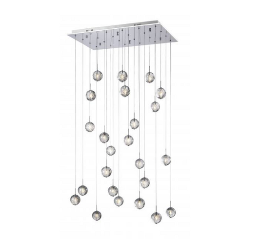 Bubbled Glass 24 Lamp LED Stairwell Pendant - ID 7814