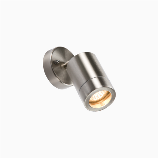 Brushed Stainless Steel Adjustable Outdoor GU10 Wall Light - ID 1686