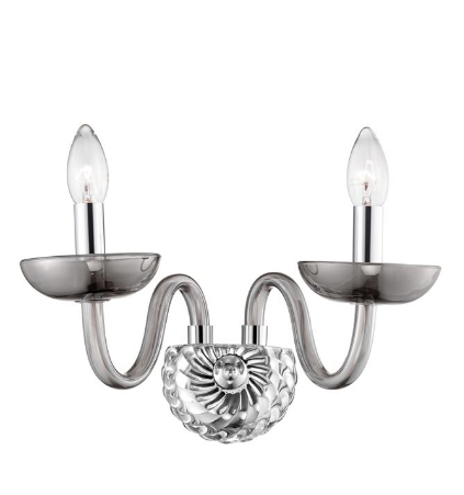 Chingford 2 Lamp Smoked Glass & Chrome Wall Light - ID 8010