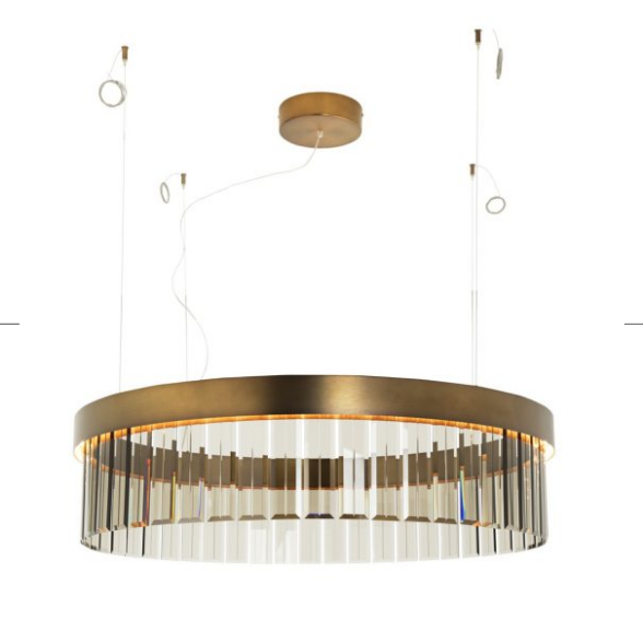110cm Circular Chandelier In Brushed Bronze With Satin Crystal Glass - ID 8014
