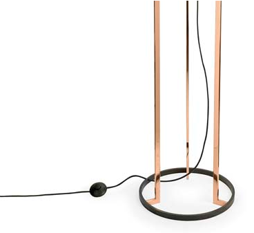 Becontree Copper and Black Floor Lamp with Shade - ID 8131