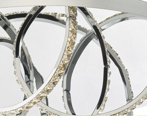 Woodford Polished Chrome and Crystal Large Flush LED Ceiling Light - ID 8151