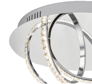 Woodford Polished Chrome and Crystal Small Flush LED Ceiling Light - ID 8152