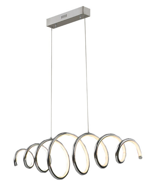 Curl Chrome Finish Pendant Lamp - ID 7975