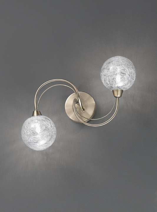 Semi Flush 2 Light Crackle Globe Shades In Bronze - ID 7214