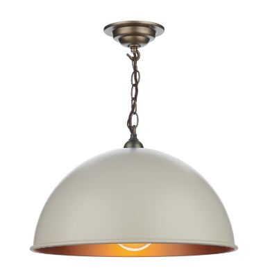Cream & Brass Pendant - ID 8004