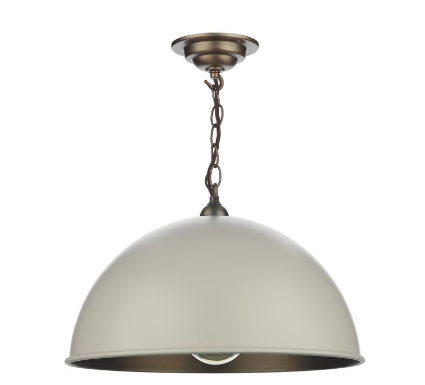 Cream & Brass Pendant - ID 8004