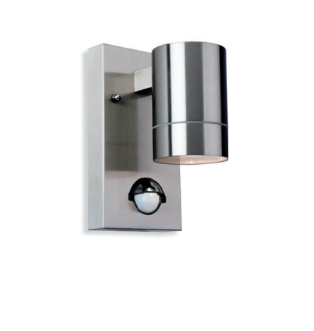 Redbridge Stainless Steel Single Outdoor Wall Light with PIR - ID 8337