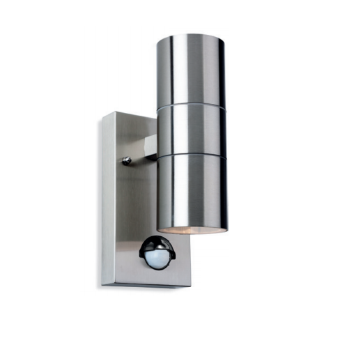 Redbridge Stainless Steel Double Outdoor Wall Light with PIR - ID 8338