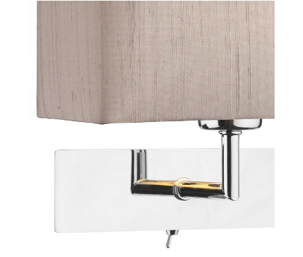 Polished Chrome Switched Bedside Wall Light (Shade Sold Separately) - ID 8373 DISCONTINUED