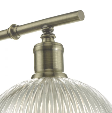 Antique Brass & Glass Wall Light - ID 8616