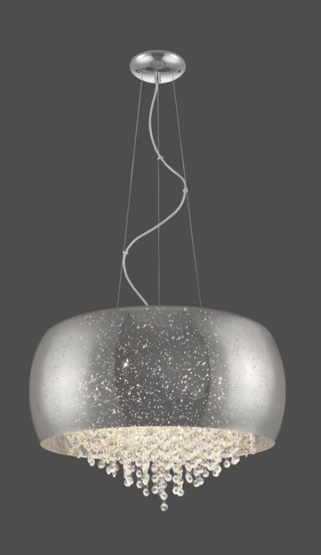 5 Lamp Chrome & Crystal Suspension Light - ID 8645