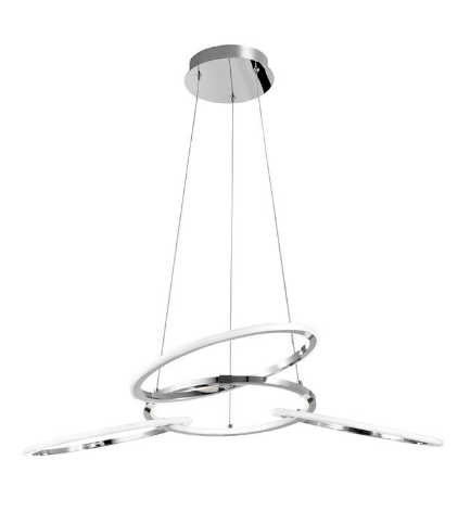 Chrome Aluminium & Acrylic Ringed Ceiling Light - ID 8643