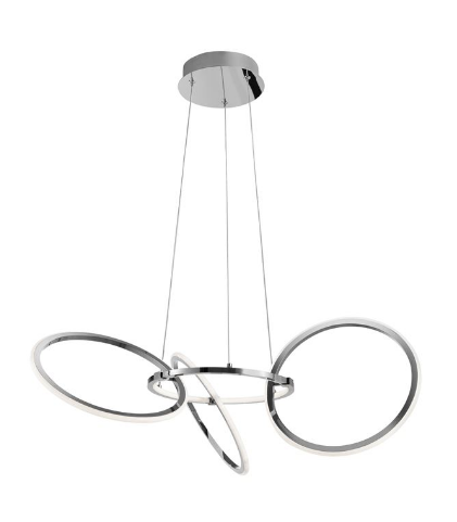 Chrome Aluminium & Acrylic Ringed Ceiling Light - ID 8643