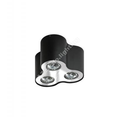 Hallywell 3 Lamp Cylindrical Downlight Cluster In Black With Chrome Trim - ID 8927