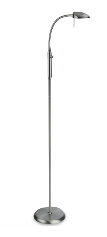 Satin Chrome Adjustable Reading Lamp with Dimmer - ID 6894