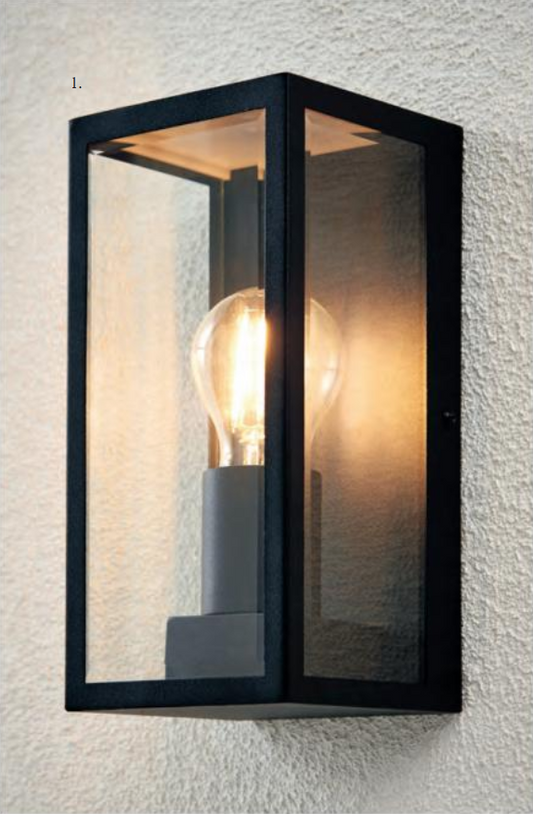 Hadlow Outdoor Box Lantern In Black - ID 9178