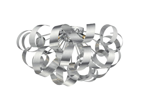 Becontree Brushed Aluminium Large Flush Ceiling Light - ID 5782