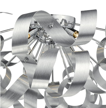 Becontree Brushed Aluminium Large Flush Ceiling Light - ID 5782