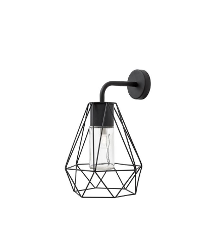 Black Wire Frame Aluminium Outdoor Wall Light IP54 - ID 9366